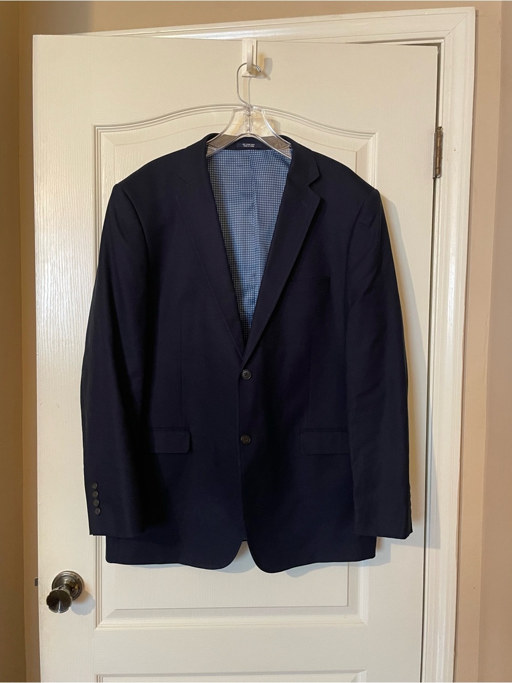 Saddlebred Navy Cotton Blazer Sport Coat Men’s 46L Preppy Ivy Business Casual